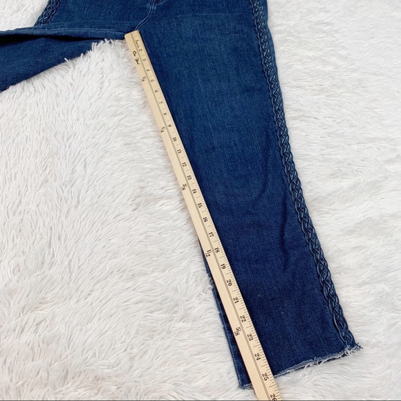 J Brand Ruby High Rise Crop Jeans Braided Cantonite Raw Hem blue solid - Picture 3 of 11
